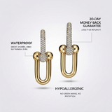 Pavé Link Hoop Earrings
