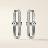 Pavé Link Hoop Earrings