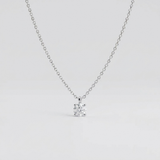 Silver Crystal Solitaire Necklace