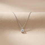 Silver Crystal Solitaire Necklace