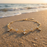 Gold Crystal Charm Anklet