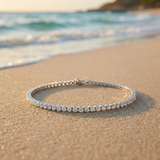 Silver Crystal Tennis Anklet