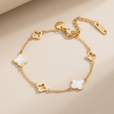 Gold Clover Charm Bracelet