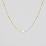 Gold Single Pearl Necklace