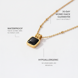 Gold Black Onyx Pendant Necklace