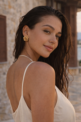 Gold Rose Stud Earrings