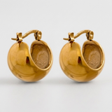 Gold Dome Hoop Earrings