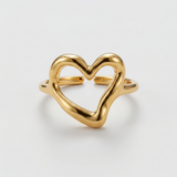 Gold Open Heart Ring