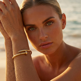 Gold Opal Bangle Bracelet
