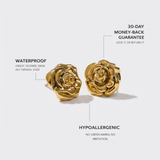 Gold Rose Stud Earrings