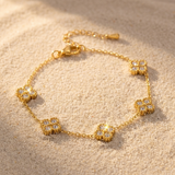 Gold Clover Charm Bracelet