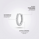 Silver Crystal Hoop Earrings