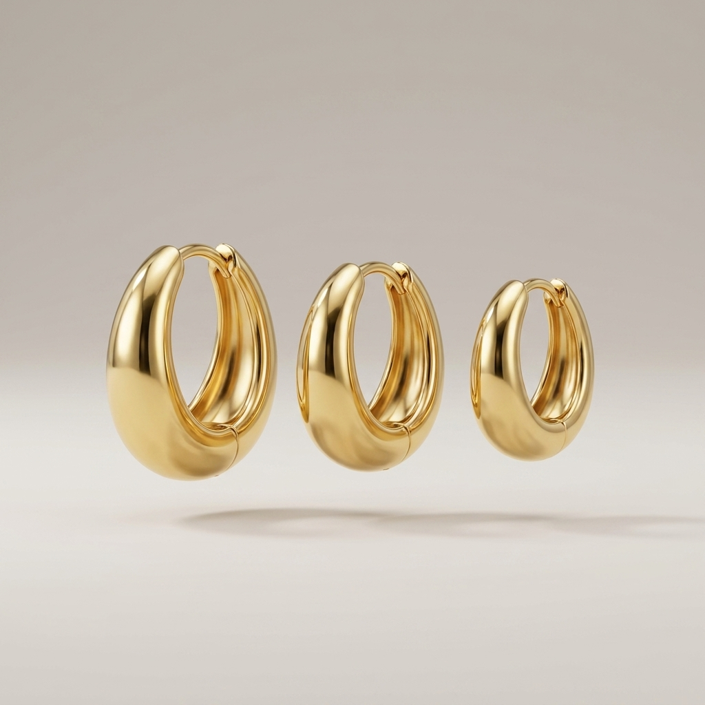 Chunky Hoop Earrings Set