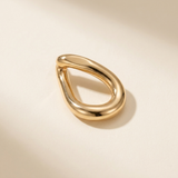Gold Open Teardrop Earrings