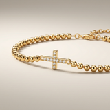Gold Crystal Cross Bracelet