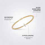 Gold Crystal Cross Bracelet