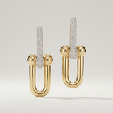 Pavé Link Hoop Earrings