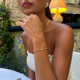 Gold Crystal Cross Bracelet