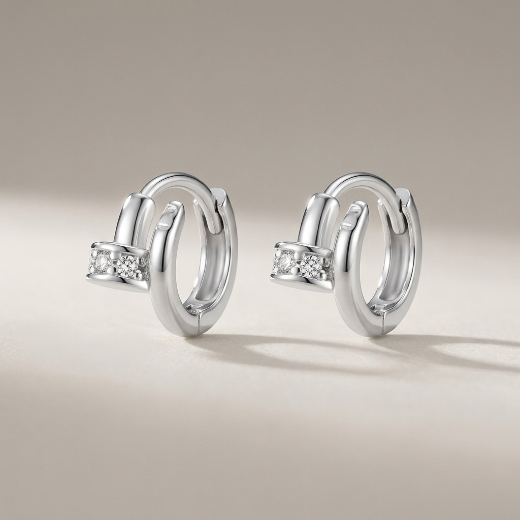 Crystal Huggie Hoop Earrings