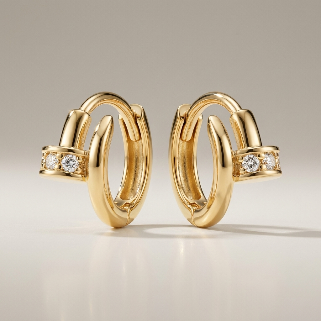 Crystal Huggie Hoop Earrings