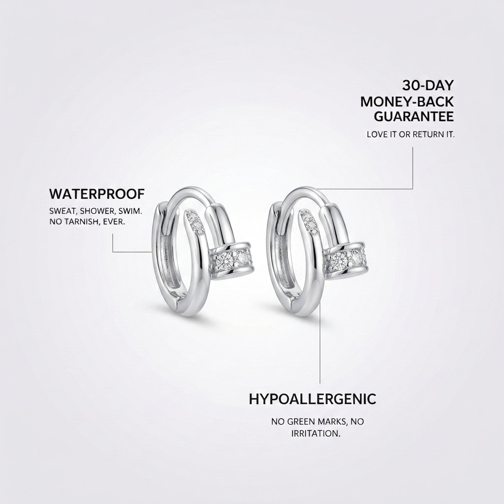 Crystal Huggie Hoop Earrings