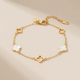 Gold Clover Charm Bracelet