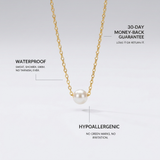 Gold Single Pearl Necklace