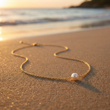 Gold Single Pearl Necklace