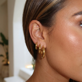 Gold Mini Hoop Earrings Set