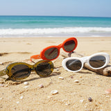 Brown Oval Sunglasses