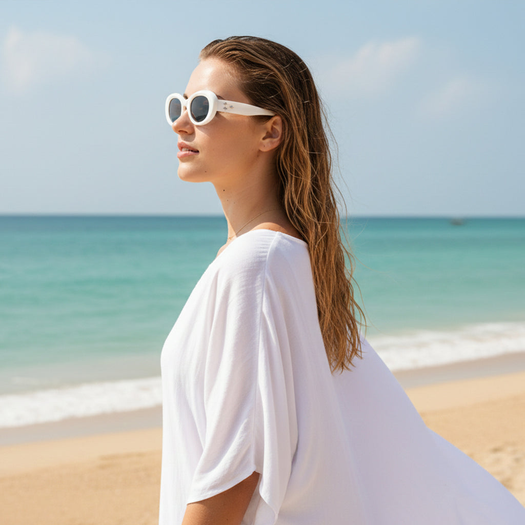 Brown Oval Sunglasses