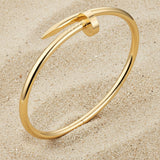Gold Opal Bracelet Women | Luxury Screw Bangle Stainless Steel