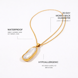 Gold Baroque Pearl Pendant Necklace