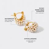 Gold Pearl Hoop Earrings