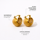 Gold Dome Hoop Earrings