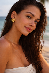 Gold Rose Stud Earrings