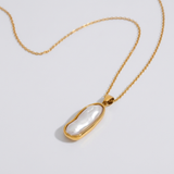 Gold Baroque Pearl Pendant Necklace