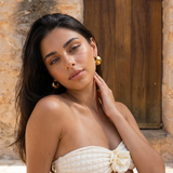 Gold Dome Hoop Earrings