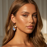Gold Ceramic Tulip Drop Earrings