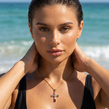 Gold Crystal Cross Necklace