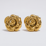 Gold Rose Stud Earrings
