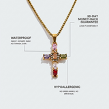 Gold Crystal Cross Necklace