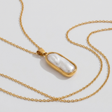 Gold Baroque Pearl Pendant Necklace