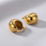 Gold Dome Hoop Earrings
