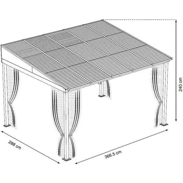 Sojag 500-9165470 10 x 12 ft. Portland No. 53 Wall Gazebo Steel Roof