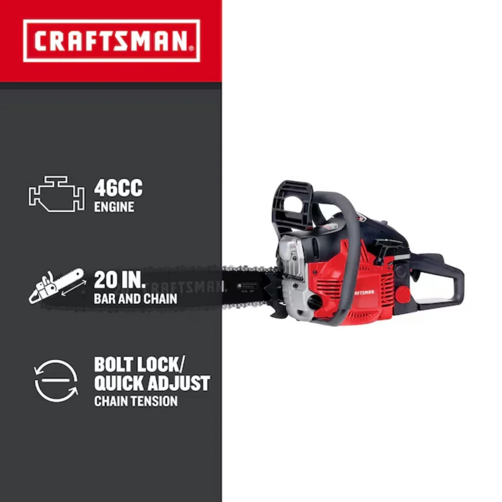 Craftsman S205 20 in 46cc 2-Cycle Gas Powered Chainsaw