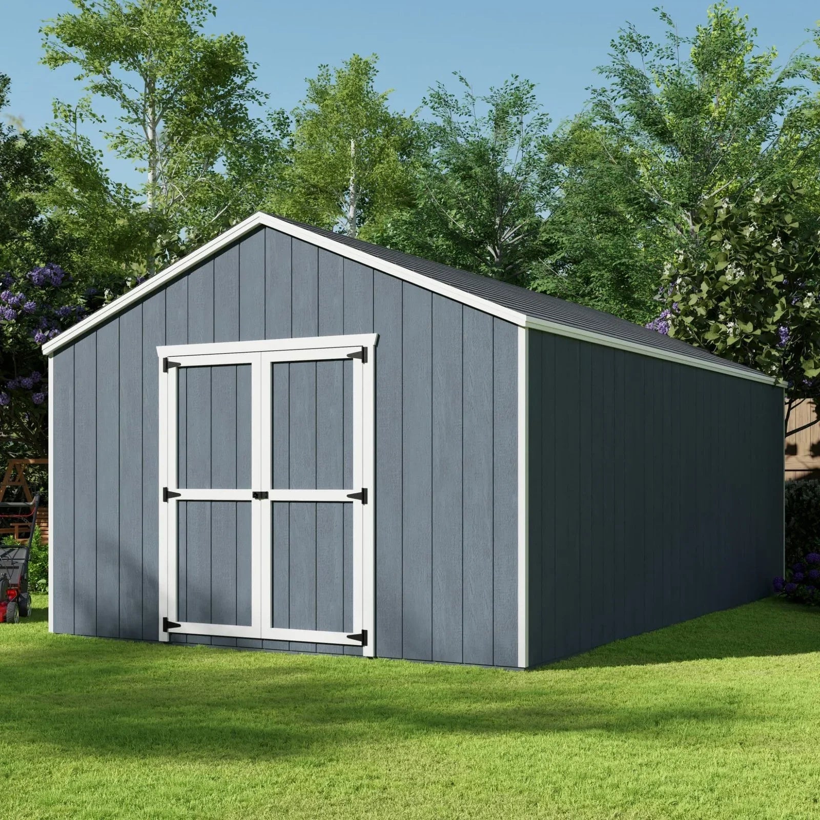 Home shed Little Cottage Co Value Gable Wood Shed Kit Blaze 32 In.