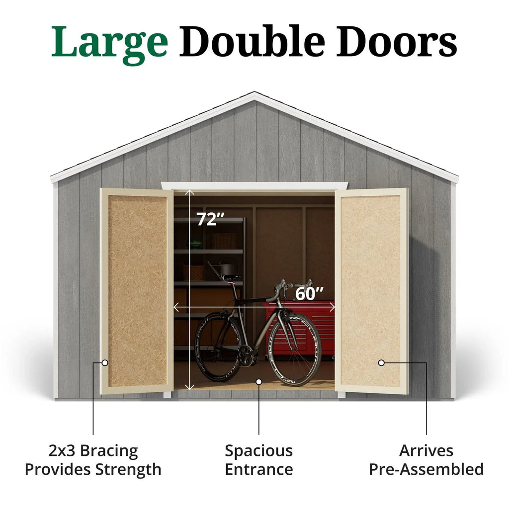 Home shed Little Cottage Co Value Gable Wood Shed Kit Blaze 32 In.
