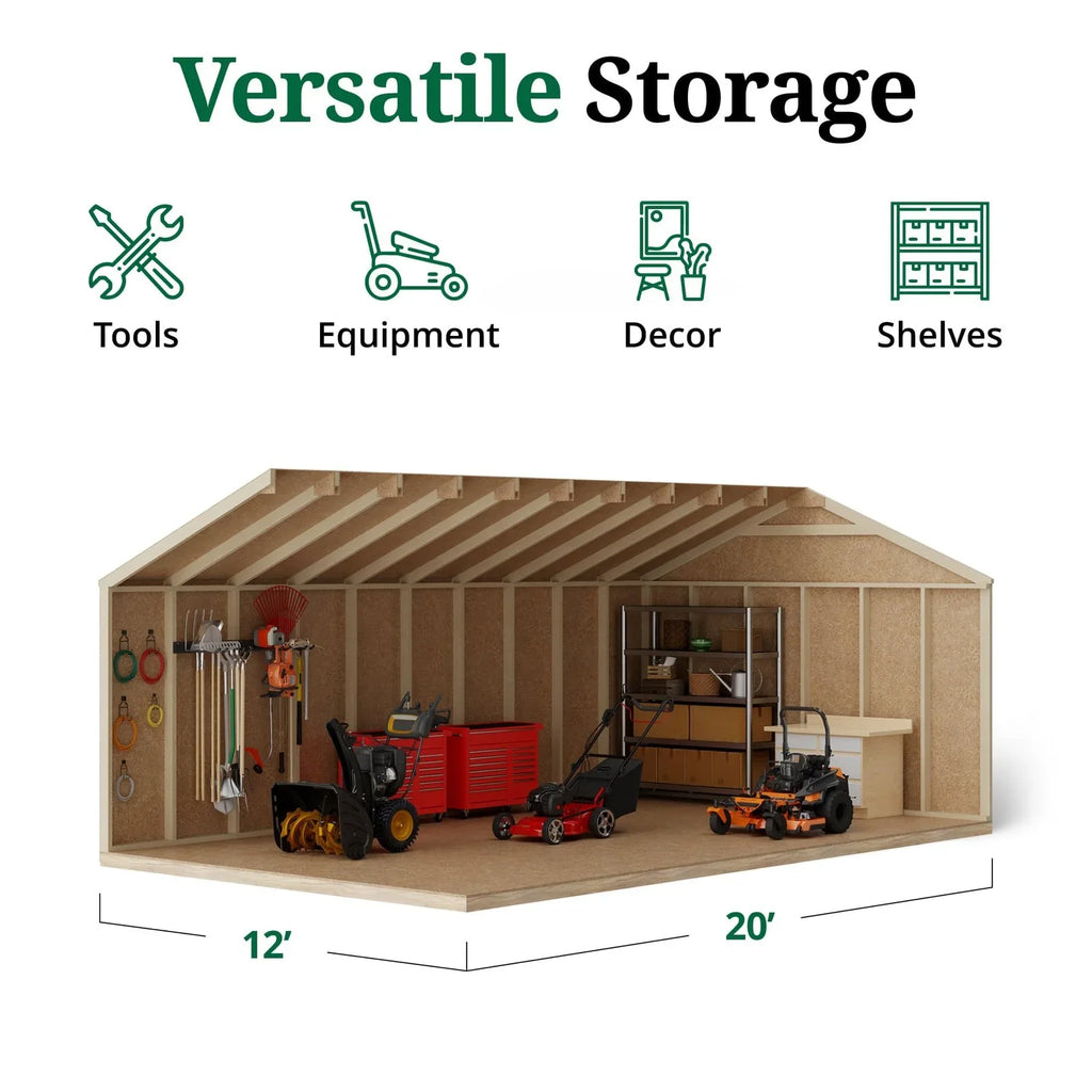 Home shed Little Cottage Co Value Gable Wood Shed Kit Blaze 32 In.