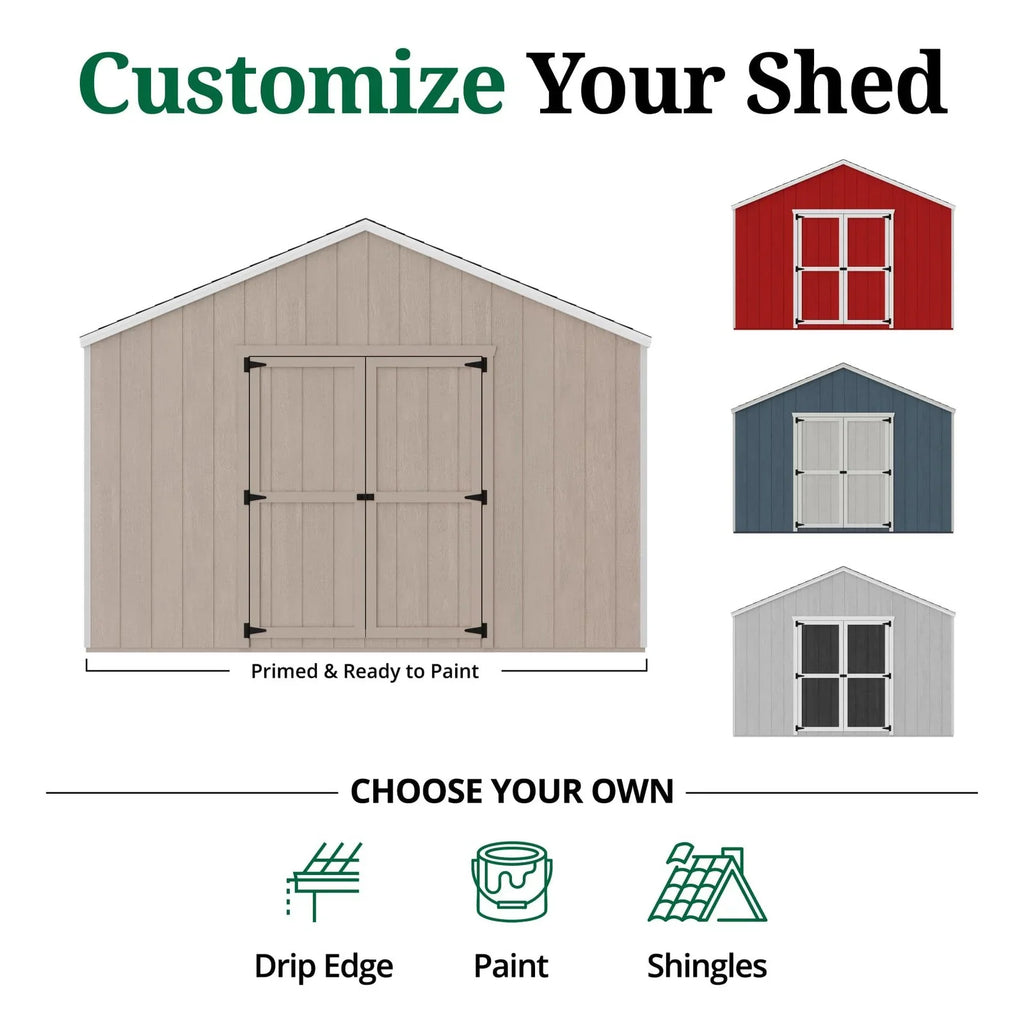 Home shed Little Cottage Co Value Gable Wood Shed Kit Blaze 32 In.